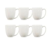 Simpa 6Pc Porcelain White Elegant 500Ml Mug Set.