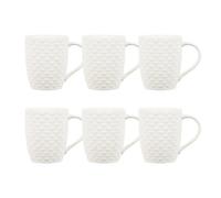Simpa 6Pc Porcelain White Love Heart 500Ml Mug Set.