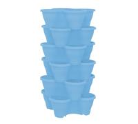 simpa 6PC Quad-Pot Stackable Indoor & Outdoor Planters - Blue