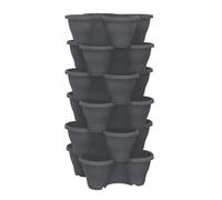 simpa 6PC Quad-Pot Stackable Indoor & Outdoor Planters - Grey