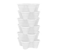 simpa 6PC Quad-Pot Stackable Indoor & Outdoor Planters - White