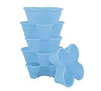 simpa 6PC Quad-Pot Stackable Modular Planters in Blue simpa Blue