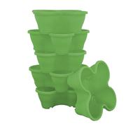 simpa 6PC Quad-Pot Stackable Modular Planters in Green simpa Green