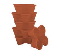 simpa 6PC Quad-Pot Stackable Modular Planters in Terracotta simpa Terracotta