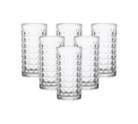simpa 6PC Quilted Diamond Pattern Highball Glasses 278ml