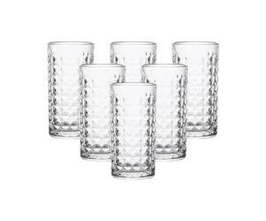 simpa 6PC Quilted Diamond Pattern Highball Glasses 278ml