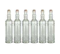 simpa 6PC Vintage Round Glass Bottles with Cork Stopper 700ml in Clear simpa Clear