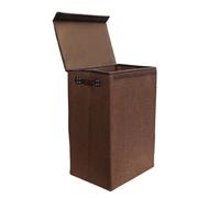 simpa 72L Woven Style Laundry Basket with Lid in Dark Brown simpa Dark Brown