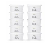 simpa 80 Litre 80L Stackable Plastic Storage Box with Clear Click Lock Closure Lid - 39cm (H) x 58cm (L) x 40cm (W) - Set of 10