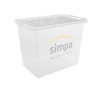 simpa 80L Stackable Plastic Storage Box - Single Box in Clear simpa Clear