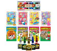simpa 8PC Animal Themed Colouring Books & Felt Tip Pen Set | Size: 8 Pack simpa Multicolor 8 Pack