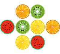 Simpa 8Pc Fruity Novelty Silicone Fruit Slice Coasters - 9Cm Dia