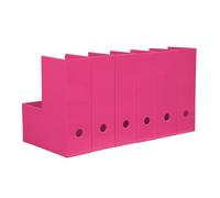 simpa A4 Pink Plastic Magazine File Holder Dimensions 9.4cm (W) x 26.3cm (D) x 30cm (H) - Set of 6