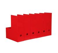 simpa A4 Red Plastic Magazine File Holder Dimensions 9.4cm (W) x 26.3cm (D) x 30cm (H) - Set of 6