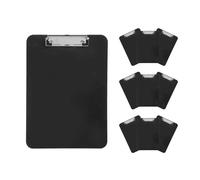 simpa A4 Rigid Plastic Clipboards with Rounded Corners & Strong Metal Clamp - Set of 10 Black