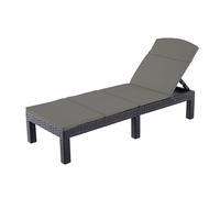 simpa Adjustable Sun Lounger with Cushion - Graphite Grey in Brown simpa Brown
