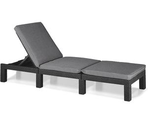 simpa Adjustable Sun Lounger with Cushion - Graphite Grey in Dark Grey simpa Dark Grey
