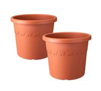 simpa Algarve Plastic Planters - Set of 2 Pots in Terracotta | Size: Small simpa Terracotta Small