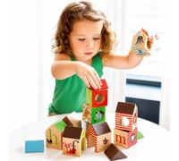 simpa Alphabet Animal Solid Wooden Blocks simpa Multicolor