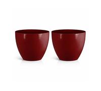 simpa Avant-Garde Gloss Plastic Planter Set of 2 in Red | Size: Large simpa Red L