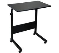Simpa Black Height Adjustable Mobile Desk Overbed Table