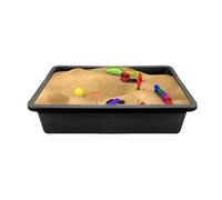 simpa Black Large Deep Fill Plastic Rectangular Sand Pit Tray Age 3+ Only - 13cm (H) x 64cm (L) x 49cm (W)