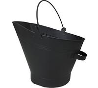 Simpa® Black Waterloo Bucket Coal Log Fire Ash Scuttle Hod Fireside Galvanised Steel with Carry Handle
