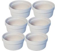 simpa Ceramic Souffle/Creme Brulee Ramekin Dishes 6 x 200ml in Off-White simpa Off-White