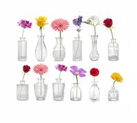 simpa Cut Glass Centrepiece Table Flower Vase Collection Assorted Designs - Set of 12