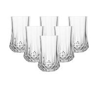 simpa Diamond Etched Tumbler Hi-Ball Glasses 320ml Set of 6