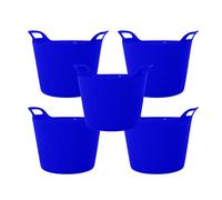 simpa Durable Plastic MultiPurpose Flexi Tubs 42L - Set of 5 in Blue simpa Blue