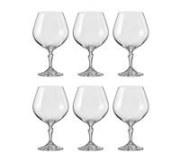 simpa Fine Blown Bohemia Crystal Brandy Cognac Glasses 400ml - Set of 6