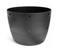simpa Flexi Style Black Half Barrel Planter - 29cm (H) x 34cm (Dia) - Single Planter - Suitable for Indoor or Outdoor Use