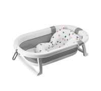 simpa Foldable Baby Bath Tub with Stand & Support Cushion in White simpa White