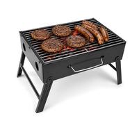 simpa Folding Portable Charcoal BBQ Grill, Compact Barbecue Cooker for Garden, Camping, Picnic and Outdoor Cooking, 35 x 27 x 23 cm