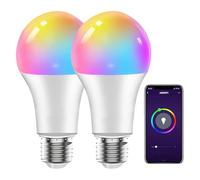 simpa G45 E14 6W WiFi Smart LED Bulbs - RGB Colour Changing, Dimmable - 600 Lumens - Alexa & Google Compatible - Set of 2
