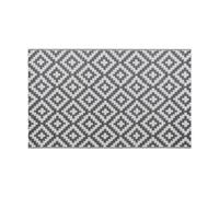 simpa Geometric Outdoor Plastic Waterproof Reversible UV Resistant Rugs - Grey/White 180 x 270cm. Suitable for Gardens, Patios, Camping, Beach & Picnics.
