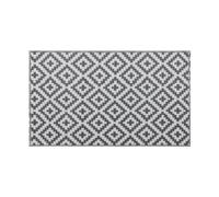 simpa Geometric Outdoor Plastic Waterproof Reversible UV Resistant Rugs - Grey/White 90 x 180cm. Suitable for Gardens, Patios, Camping, Beach & Picnics.