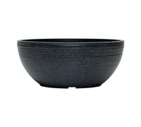 simpa Grooved Speckle Bowl Pot Plastic Planter - Suitable for Indoor or Outdoor Use - 13cm (H) x 35cm (Dia) (1, Black)