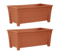 simpa Grosvenor Plastic Trough Planter 55cm Length in Brown simpa Brown