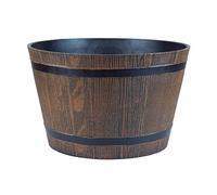 simpa Homestead Brown Half Barrel Indoor/Outdoor Cask Planter - Medium, 19cm (H) x 30.5cm (Dia) - Single Pot.