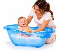 simpa Large 50L Plastic Baby Bath Tub with Integrated Plug Hole in Blue simpa Blue