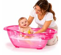 simpa Large 50L Plastic Baby Bath Tub with Integrated Plug Hole in Pink simpa Pink