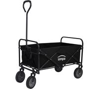 simpa Large Capacity Collapsible Folding Trolley Utility Cart in Black simpa Black