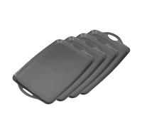 simpa Large Plastic Serving, Breakfast, TV Dinner Trays with Handles - Graphite 51 x 33cm - Set of 4