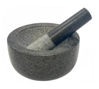 Simpa Large Solid Black Granite Mortar And Pestle 16Cm / 6.3"