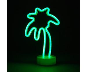 simpa LED Novelty Neon Light - PALM TREE GREEN - Choose from various designs & colours - Ideal for your home, office desk or as a gift - USB power cable included. Uses 3 x AA Batteries Not Supplied
