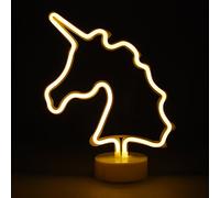 Simpa LED Novelty Neon Light - UNICORN WARM WHITE - Choose from various designs & colours - Ideal for your home, office desk or as a gift - USB power cable included. Uses 3 x AA Batteries Not Supplied