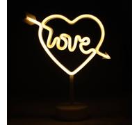 simpa LED Novelty Neon Love Heart Light in Warm White simpa Warm White