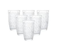 simpa Lucent Embossed Rattan Pattern Drinking Glasses 425ml Set of 6